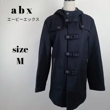 [ a2072 ] abx 새상품급 울 더플 코트 남성용 블랙 2