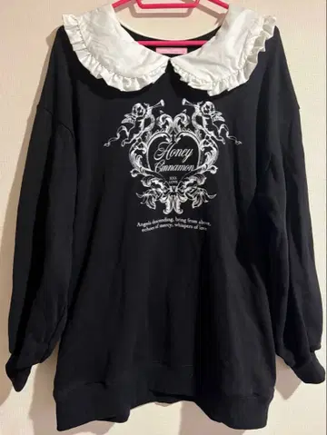 honey cinnamon 트레이닝복 맨투맨 원피스 둥근 카라 천사 깃털