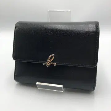 아네스베 3단 폴더형 지갑 블랙 가죽