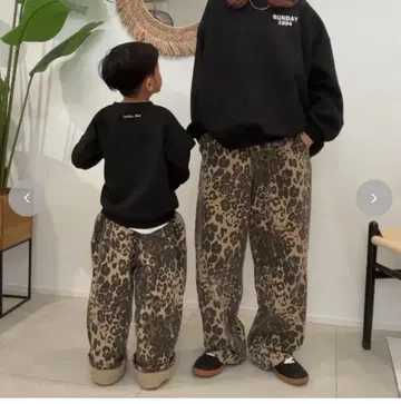 시마무라 saori 콜라보 레오파드 패턴 팬츠 베이지 L 사이즈