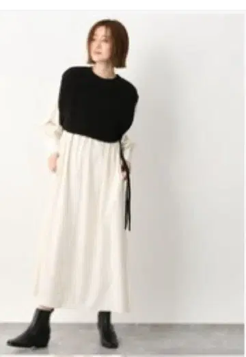 [ apartbylowrys ] 레이어드 디자인 롱 원피스