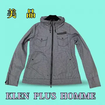 [ KLEN PLUS HOMME ] 체크 무늬 자켓 후드 부착 새상품급