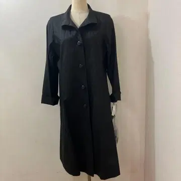 실크 100% 블랙 포멀 코트