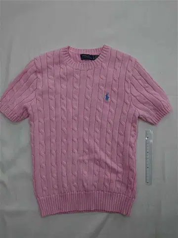 폴로 랄프 로렌 케이블 반팔 니트 핑크 계열 S 사이즈
