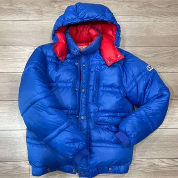 ALBERTA 후드 부착 다운 자켓 M 파랑 빨간색