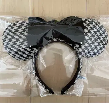 디즈니 머리띠 미니 하운드투스 체크 패턴 즉시 발송 가능