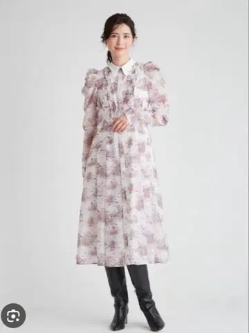 셀포드 트왈 드 주이 프린트 원피스 브라운 베이지 핑크 계열