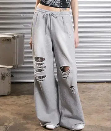 [ ACLENT ] J/W 데미지 스웨트 팬츠