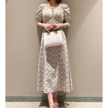 snidel Sustainable 바리에 프린트 원피스 베이지 0 여름