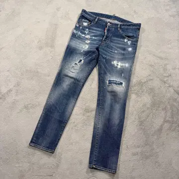 디스퀘어드 데미지 데님 팬츠 인디고 50
