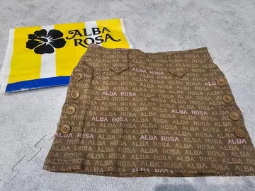 ALBA ROSA 브라운 미니 스커트 버튼 포함