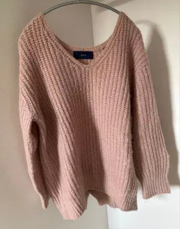 ships 핑크 V넥 니트 긴팔