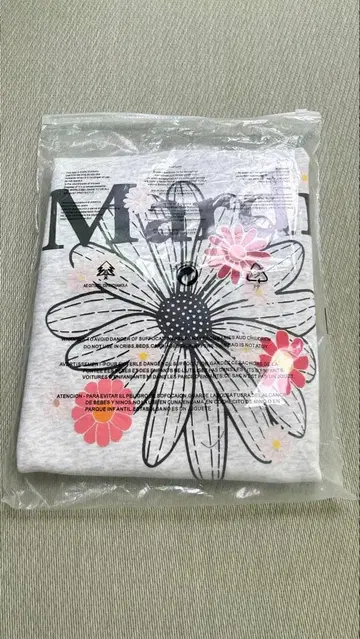 Mardi 꽃무늬 프린트 T셔츠 L사이즈 그레이