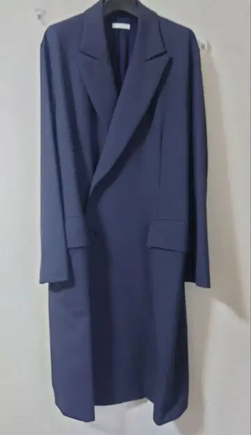 RIDMN MENS LONG 더블 브레스트 체스터 코트