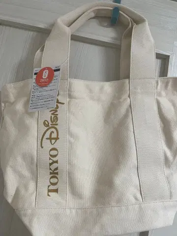 도쿄 디즈니랜드 토트백 크림색