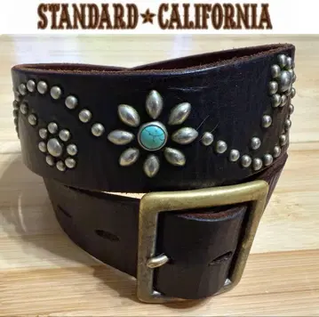 HTC 플라워 터콰이즈 블랙 가죽(차심) 니켈 스터드 32