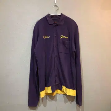 Evisu 에비수 긴팔 피케 셔츠 자수 퍼플 사이즈 L