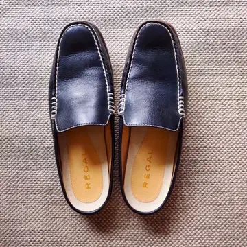 REGAL 리갈 블랙 가죽 사보 샌들 클로그 샌들 슬립온