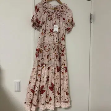 PINK HOUSE 리본 부케 미디 기장 원피스 핑크