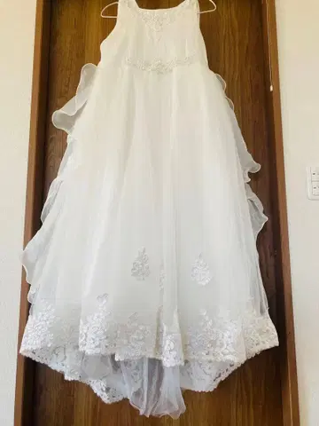 화이트 쉬폰 웨딩 드레스