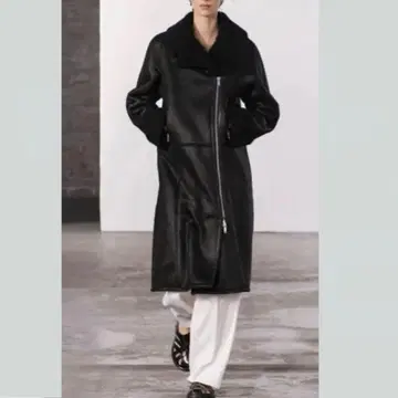 Zara 더블 페이스 롱 라이더스 페이크 무스탕 보아 코트