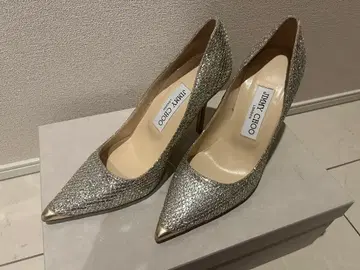 지미추 골드 글리터 하이힐