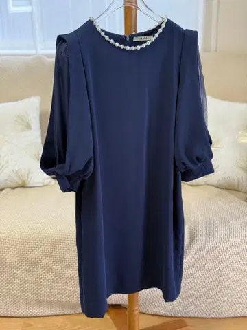 snidel 네이비 펄 장식 드레스