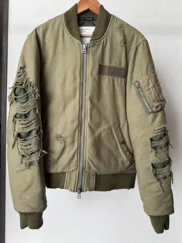 R13 립드 퍼 봄버 올리브 M