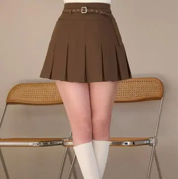 다리치 세미 와이드 플리츠 테일러드 미니 스커트