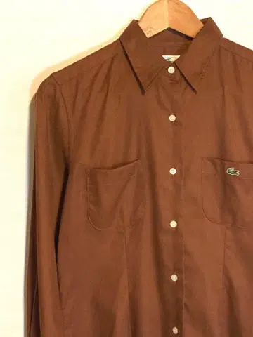 90s / LACOSTE / 레어 / 레트로 / 브라운 / 버튼 셔츠
