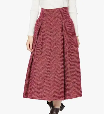 스나이델 플레어 롱 트위드 스커트