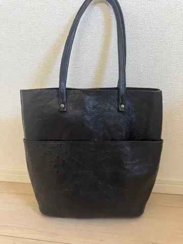 천연 가죽 토트백 블랙 가죽 A4