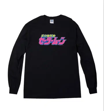 공식 완판 세일러문 블랙 로고 프린트 긴팔T셔츠 L