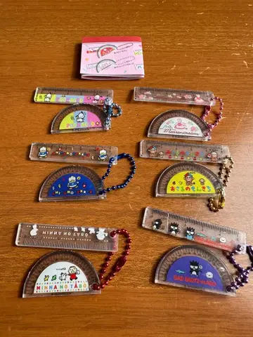 산리오 캐릭터즈 눈금자&각도기 키링 6개 세트