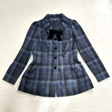 M'S GRACY 클래식 타탄 체크 페플럼 자켓