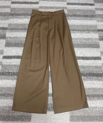 미라 오웬 브라운 와이드 팬츠 플리츠