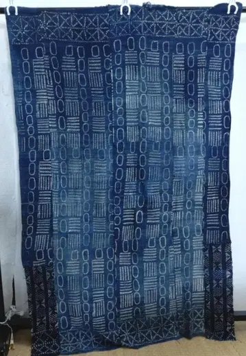 목화 아프리카 말리 공화국 도곤족 수제 네이비 나염 천