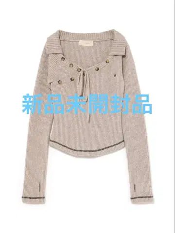 andmary Anita button knit tops beige