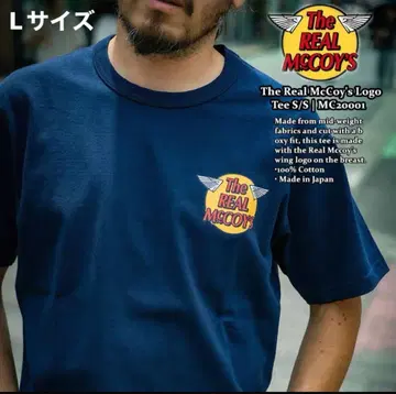 리얼 맥코이 로고 T셔츠 MC20001 네이비 L 아메카지 구제 의류