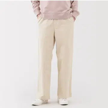 [무인양품] 스트레치 코듀로이 이지 스트레이트 팬츠 아이보리 여성 S