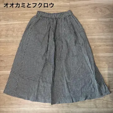 늑대와 올빼미 체크 무늬 스커트