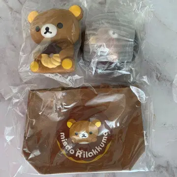 리락쿠마 백 소품함 인형 3점 묶음 판매 미스터도넛