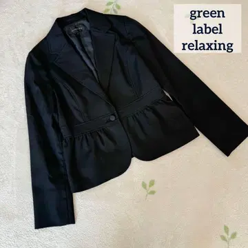 새상품급 그린 라벨 릴랙싱 테일러드 자켓 블랙 페플럼