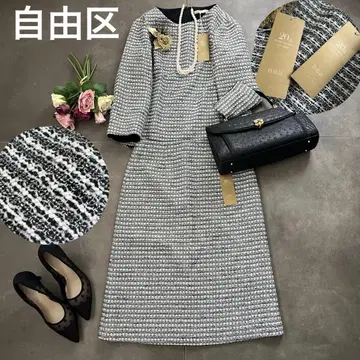 택 포함 미사용 새상품 정가 44,000엔 자유구 트위드 셋업 라메