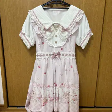 LIZLISA Sugary Treats 피크닉 패턴 원피스 핑크