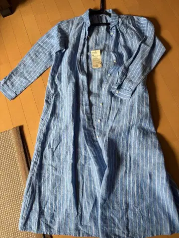 린넨 긴팔 셔츠 원피스 M 사이즈