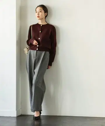 NOBLE 노블 더블 편직 숏 가디건