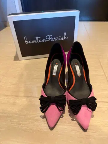 bantanParrish 핑크 하이힐 7cm 힐 리본
