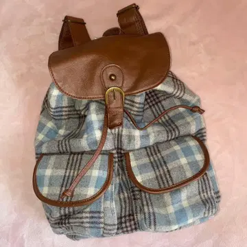 헤이세이 모리걸 구제 의류 y2k 체크 무늬 백팩 미사용