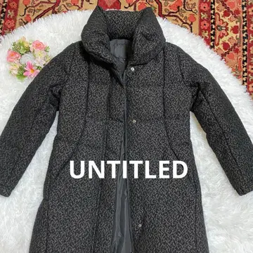 UNTITLED 다운 자켓 패턴 있음 블랙 큰 옷깃 트위드풍